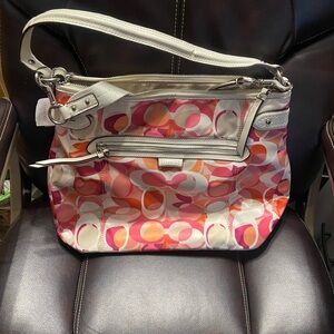 Coach Daisy Kaleidoscope Pink & Orange Signature Shoulder Bag